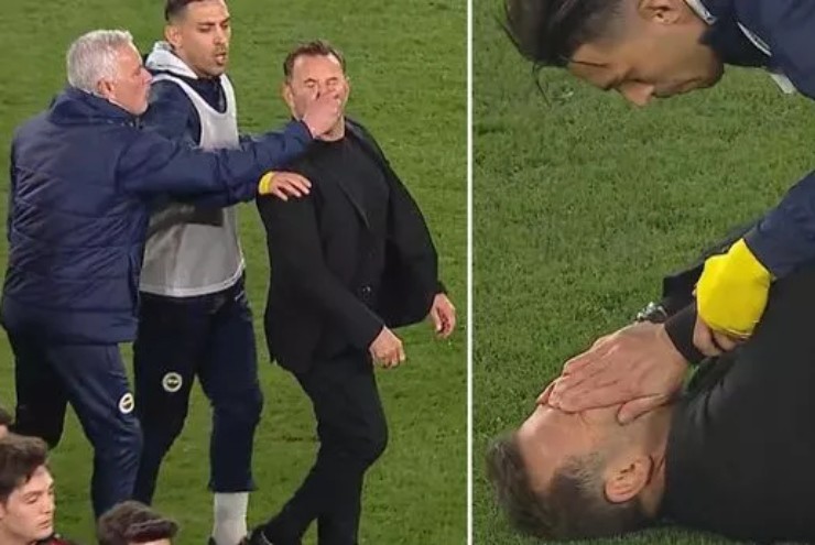 Mourinho véo mũi HLV Okan Buruk, sau khi Fenerbahce thua Galatasaray ở Cúp quốc gia Thổ Nhĩ Kỳ